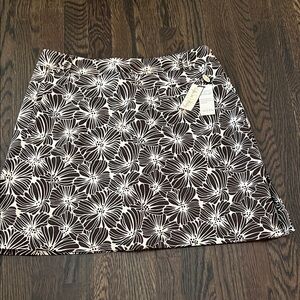 Sport Haley Brown and White Floral A-Line Skort, size 8, NWT